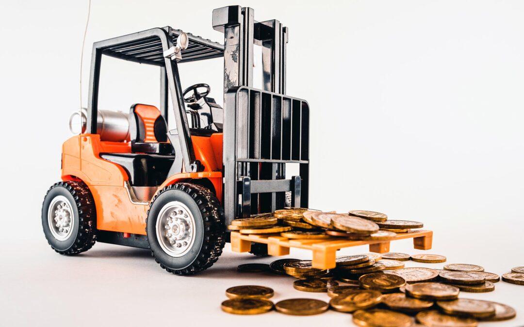 Model Forklift Carrying Coins | Schelkovskiy &Co Brennan Equipment Services