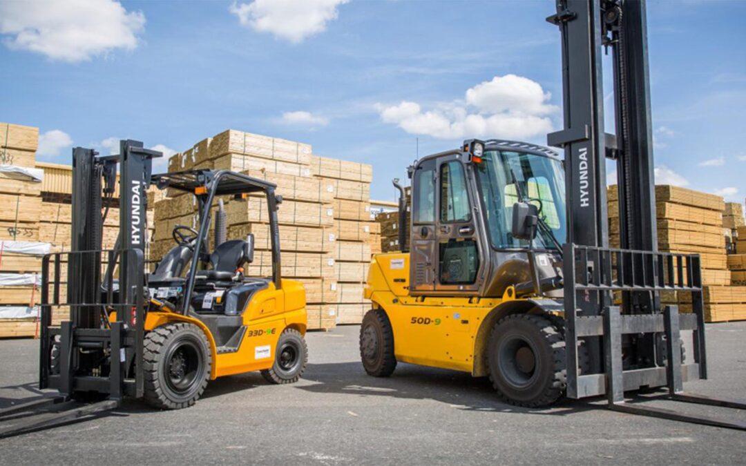 Hyundai Forklifts In Lumber Yard | Schelkovskiy &Co Brennan Equipment Services